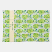 Hand-Painted PIneapple Personalized Watercolor キッチンタオル (横)