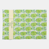 Hand-Painted PIneapple Personalized Watercolor キッチンタオル (横)
