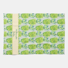 Hand-Painted PIneapple Personalized Watercolor キッチンタオル