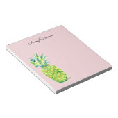 Hand-Painted Pineapple Pink Grocery List       ノートパッド (アングル)