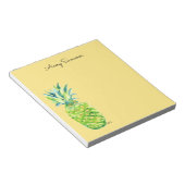 Hand-Painted Pineapple Yellow Grocery List       ノートパッド (アングル)