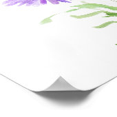 hand painted purple daisy watercolour ポスター (角)