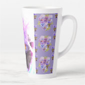 Hand Painted Purple Iris Irises floral Latte Mug カフェラテマグ (右)