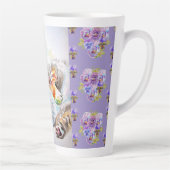 Hand Painted Purple Tabby Cat Cats Latte Mug カフェラテマグ (右)