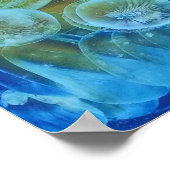 Hand Painted Rainbow Abstract Art Gouache ポスター (角)