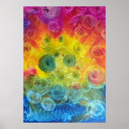 Hand Painted Rainbow Abstract Art Gouache ポスター