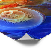 Hand Painted Rainbow Bubble Abstract Art ポスター (角)