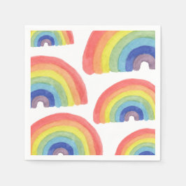 Hand Painted Rainbow Napkins スタンダードカクテルナプキン