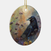 Hand Painted - Raven Artwork セラミックオーナメント (右)