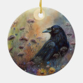 Hand Painted - Raven Artwork セラミックオーナメント (裏面)