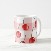 Hand-Painted Red Cherries Seamless Pattern コーヒーマグカップ (正面右)