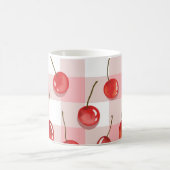 Hand-Painted Red Cherries Seamless Pattern コーヒーマグカップ (中央)