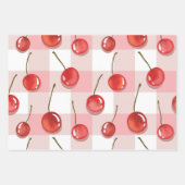 Hand-Painted Red Cherries Seamless Pattern ラッピングペーパーシート (正面2)