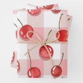 Hand-Painted Red Cherries Seamless Pattern ラッピングペーパーシート (インサイチュ)