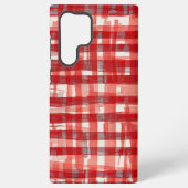 Hand-Painted Red Plaid Phone Case Samsung Galaxyケース (裏面)