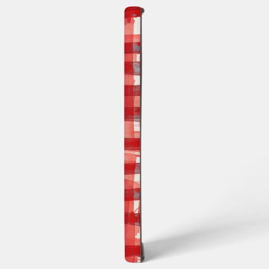 Hand-Painted Red Plaid Phone Case Samsung Galaxyケース (左側面)