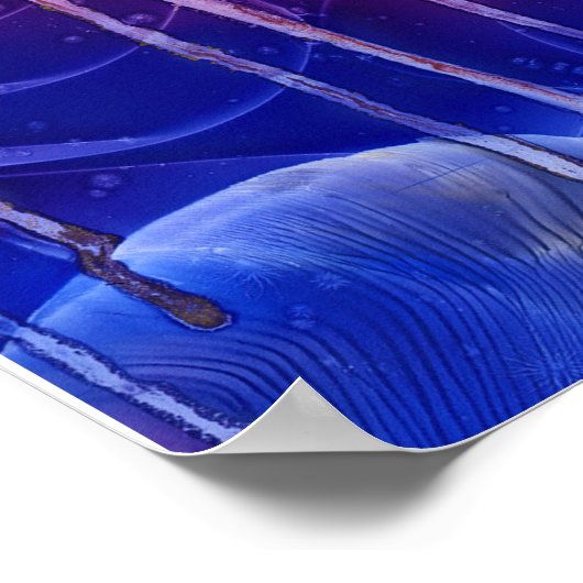 Hand Painted Red Yellow Blue Dripping Abstract Art ポスター (角)