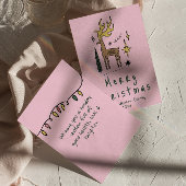 Hand Painted Reindeer Merry Christmas Non-Photo シーズンカード