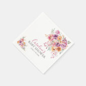 Hand-painted Rose Florals Baby Shower スタンダードカクテルナプキン (角)