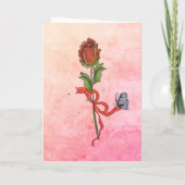 Hand Painted Rose & Tulips Thank You Card シーズンカード (裏面)