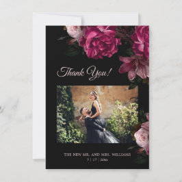Hand Painted Roses Dark Romantic Wedding サンキューカード