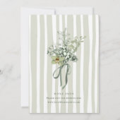 Hand Painted Sage Green Orchids Wedding 招待状 (裏面)