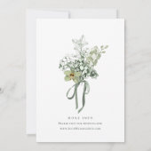 Hand Painted Sage Green Orchids Wedding Invitation 招待状 (裏面)