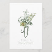 Hand Painted Sage Green Orchids Wedding Invitation 招待状 (裏面)