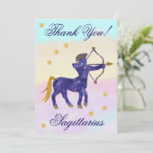 Hand-Painted Sagittarius Birthday Thank You サンキューカード (スタンド正面)