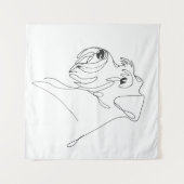 Hand Painted Schnauzer Minimalist Dog Artwork タペストリー (正面(横))