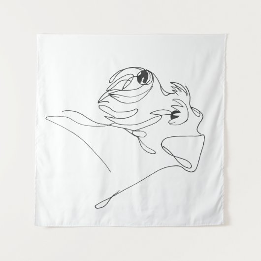 Hand Painted Schnauzer Minimalist Dog Artwork タペストリー (正面(横))