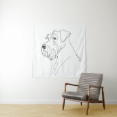 Hand Painted Schnauzer Minimalist Dog Artwork タペストリー (インサイチュ)