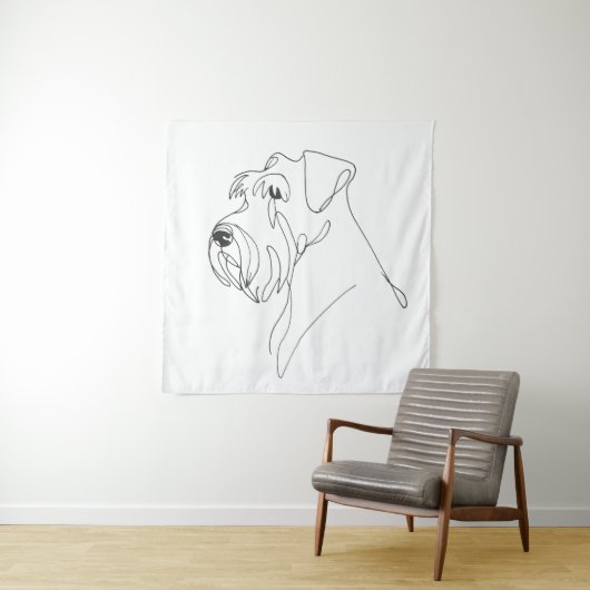 Hand Painted Schnauzer Minimalist Dog Artwork タペストリー (インサイチュ)