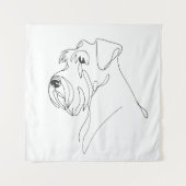 Hand Painted Schnauzer Minimalist Dog Artwork タペストリー (正面)