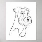 Hand Painted Schnauzer Minimalist Dog Artwork ポスター (正面)