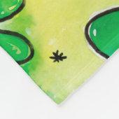 Hand-painted shamrock pattern featuring water colo フリースブランケット (角)