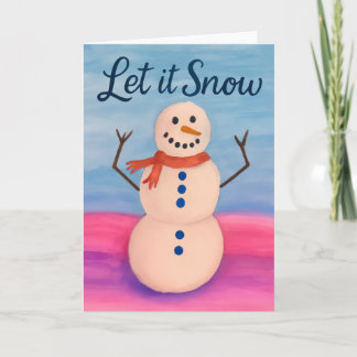 Hand-Painted Snowman Holiday Greeting カード