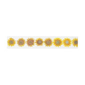 Hand Painted Sunflower Invitation Belly Band 招待状ベリーバンド (フラット)