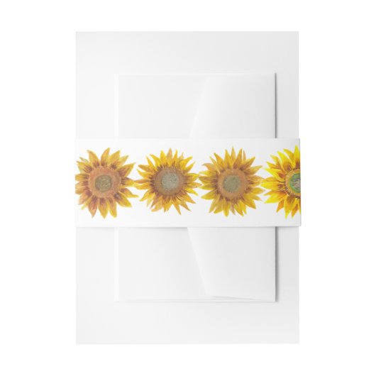 Hand Painted Sunflower Invitation Belly Band 招待状ベリーバンド (正面例)