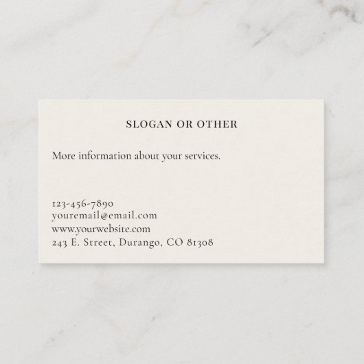 Hand Painted Symmetrical Orange and Green Florals 名刺 (裏面)