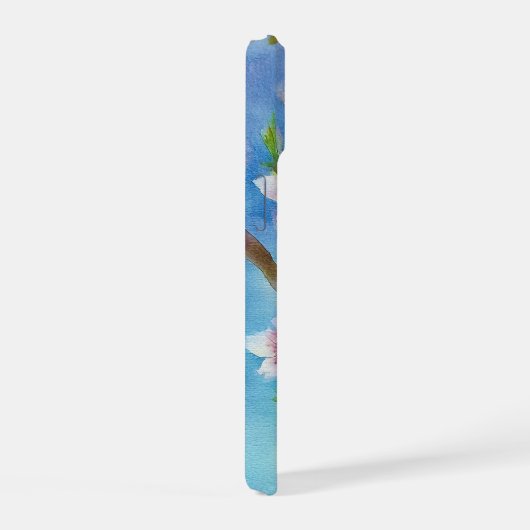Hand Painted Trendy Watercolour Cherry Blossoms iPhone 15ケース (右側面)