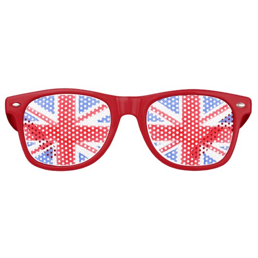 Hand Painted Union Jack British Flag Britannia  レトロサングラス (正面)