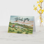 Hand-Painted University of Utah Thank You Card カード (黄色い花)
