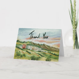 Hand-Painted University of Utah Thank You Card サンキューカード