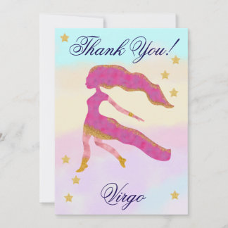 Hand-Painted Virgo Birthday Thank You サンキューカード