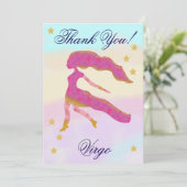 Hand-Painted Virgo Birthday Thank You サンキューカード (スタンド正面)