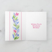 Hand Painted Watercolor Floral BIRTHDAY サンキューカード (内部)