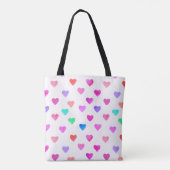 hand painted watercolor hearts pattern Valentine's トートバッグ (裏面)