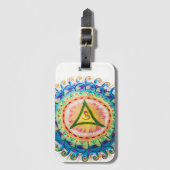 Hand Painted Watercolor Om Mandala  ラゲッジタグ (正面縦)