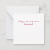 Hand Painted Watercolor Roses Heart Valentines Day ノートカード (裏面)